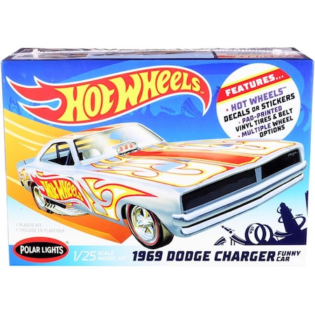 Polar Lights 1-25 Scale 1969 Dodge Charger Funny Car Hot Wheels Skill 2 Model Kit POL988